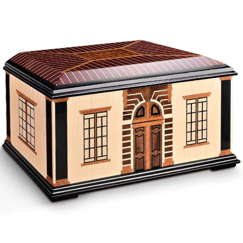 Luxury Cigar Humidor Cedar Wood Multi-Zone Storage with Hygrograph Humidifier Metal Hinge Case