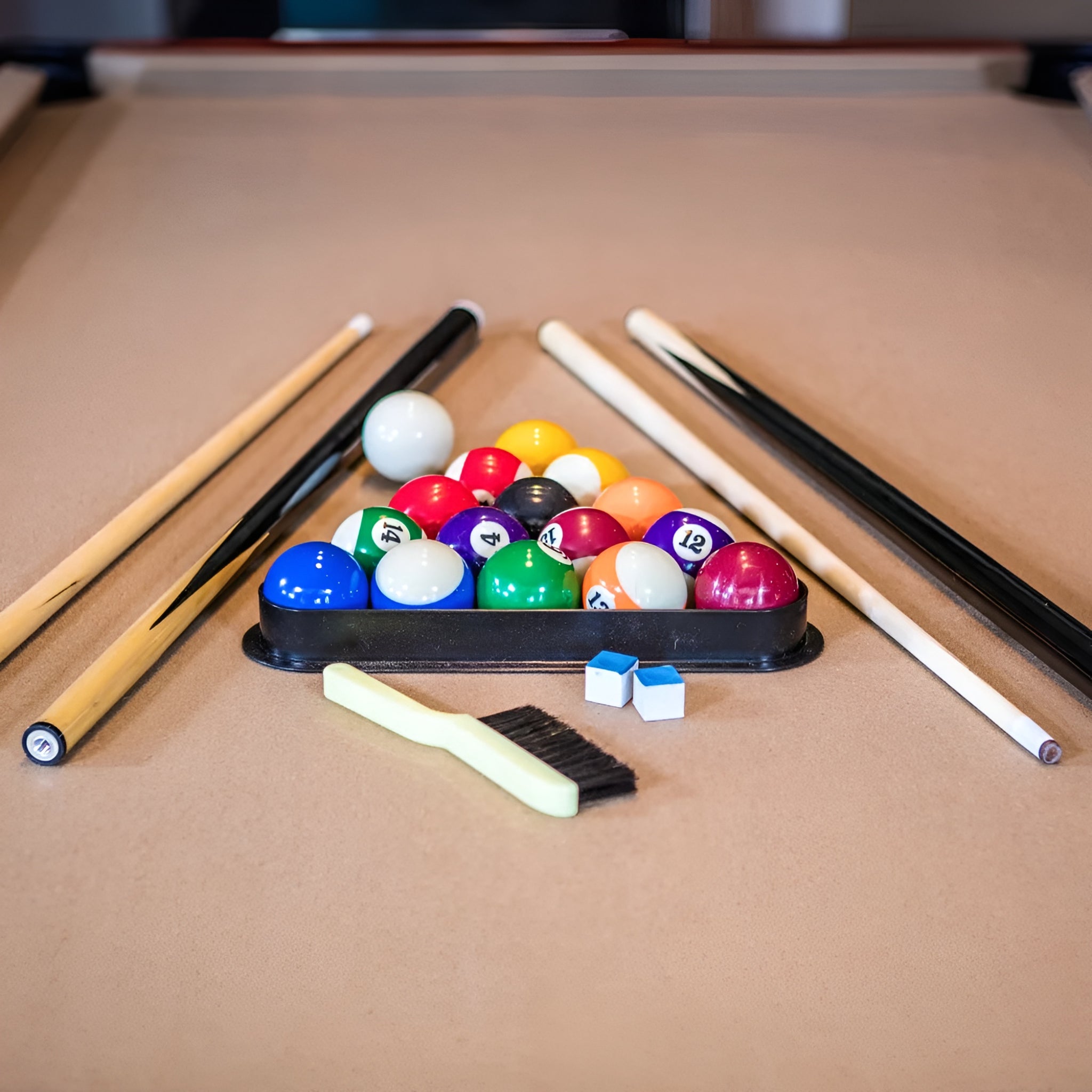 8' Covington Billiard Table with Carved Solid-Wood Legs and Antiqued Wood Finish