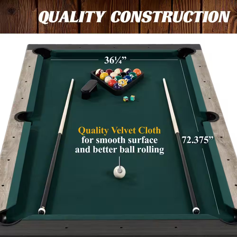 Westmont 7 Ft. Pool Table, 3-In-1 Dining Top and Table Tennis with Game Accessories and Rolling Storage Caddy