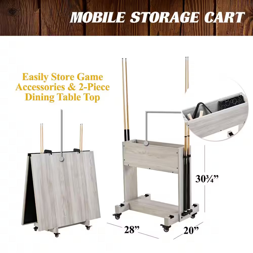 Monteray 7' Drop Pocket Pool Table, 3-In-1 Dining Top and Table Tennis with Game Accessories