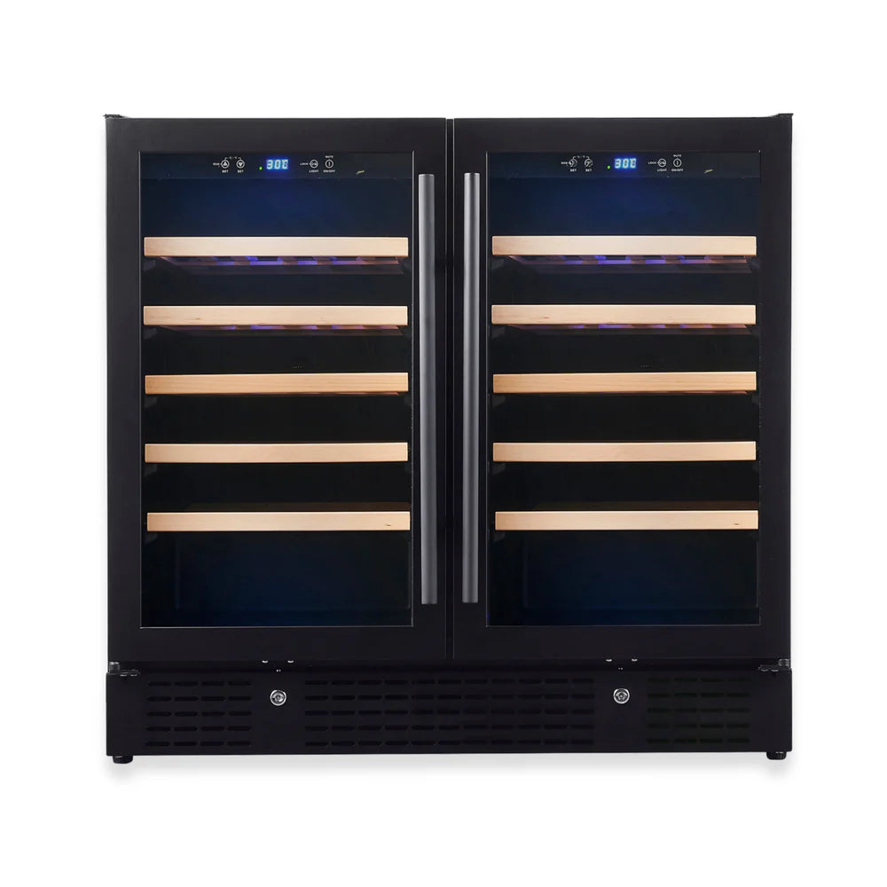 KingsBottle 36-Inch Under-Counter Low-E Glass Door Dual Zone Wine & Beverage Center