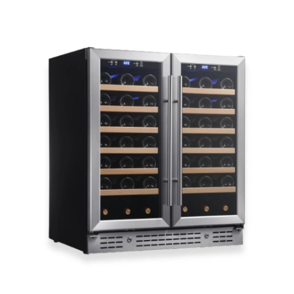 KingsBottle 36-Inch Under-Counter Low-E Glass Door Dual Zone Wine & Beverage Center