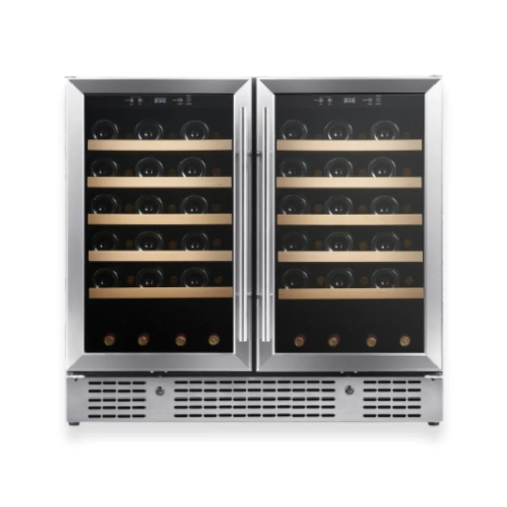 KingsBottle 36-Inch Under-Counter Low-E Glass Door Dual Zone Wine & Beverage Center