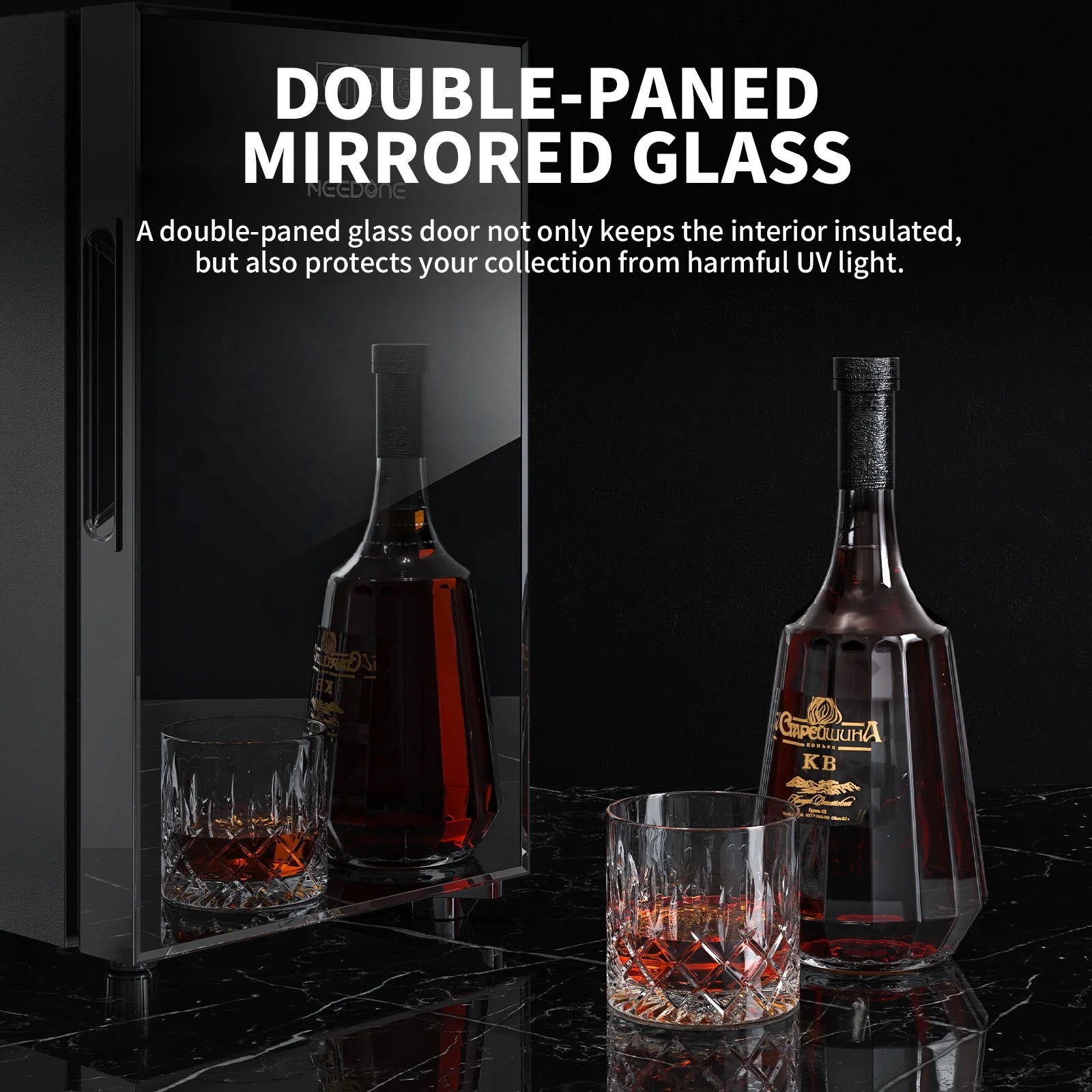 48L Electric Humidor 300 Counts Cigar Cooler Humidor Humidifier Box, with 3 Spanish Cedar Wood Shelves & 1 Drawer