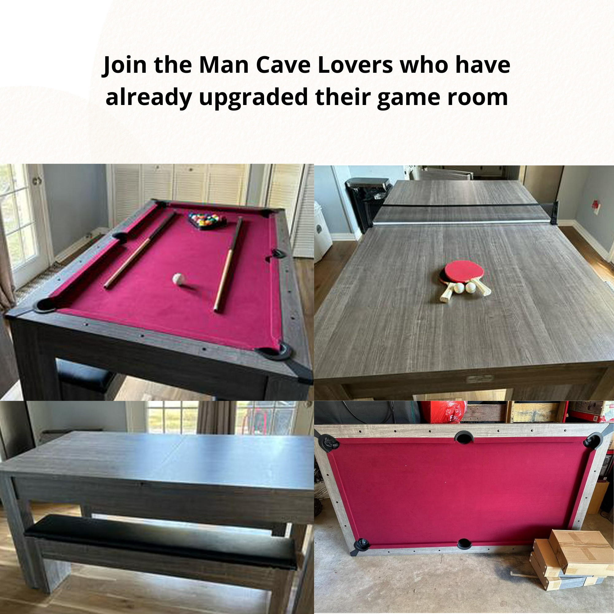 Barrington Billiards - 6 Ft 3 in 1 Pool Table with Table Tennis and Dining Table Conversion Top, Includes All Accessories