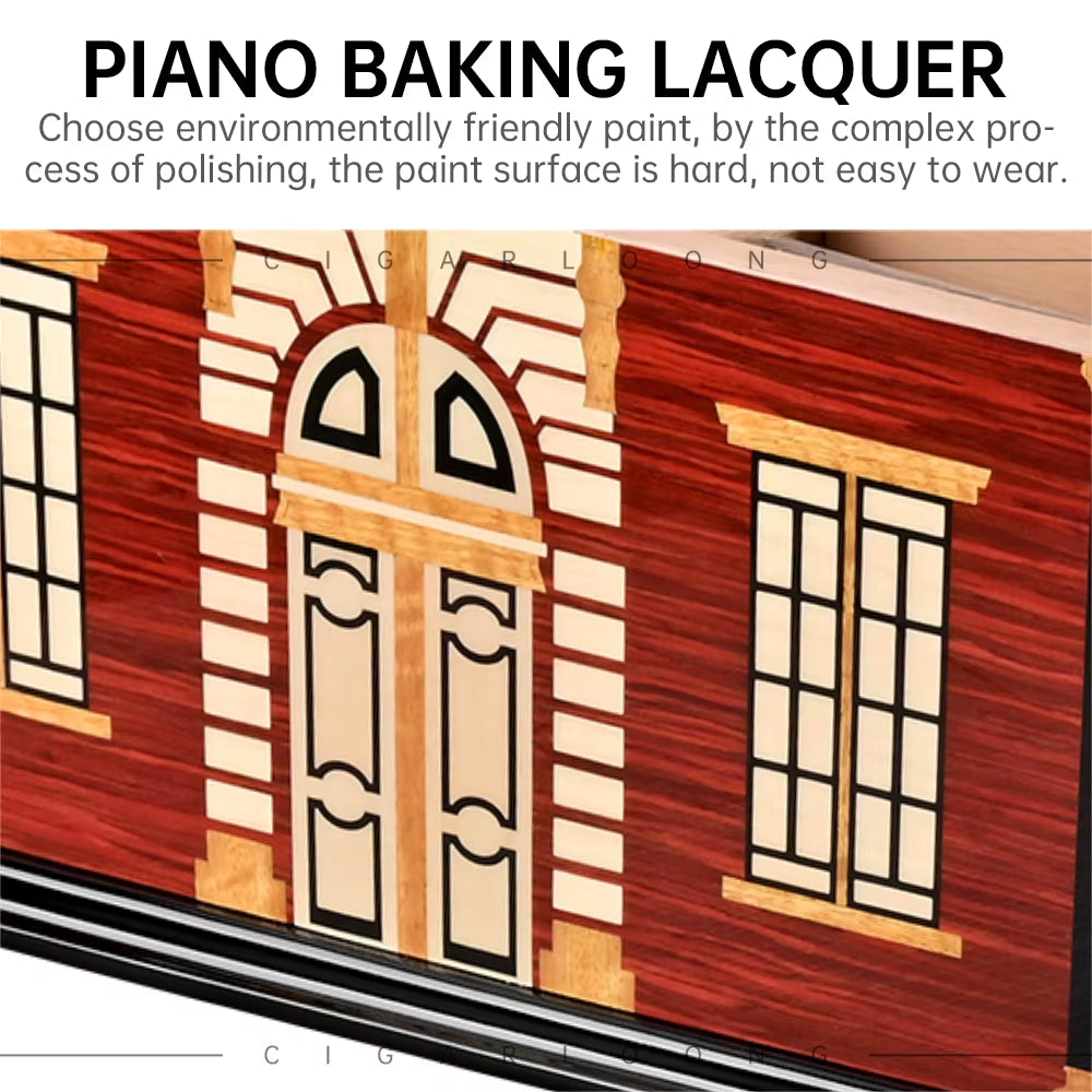 Luxury Cigar Humidor Cedar Wood Multi-Zone Storage with Hygrograph Humidifier Metal Hinge Case