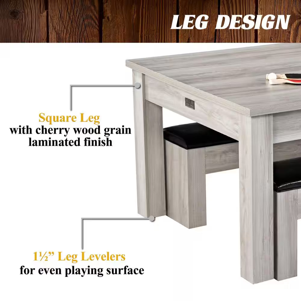 Monteray 7' Drop Pocket Pool Table, 3-In-1 Dining Top and Table Tennis with Game Accessories