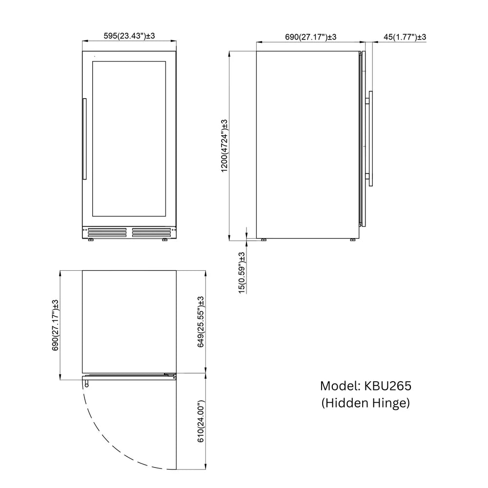 KingsBottle 47-Inch Upright Low-E Glass Door Single Zone Wine Cooler