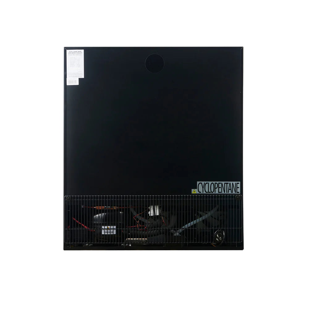 KingsBottle 30-Inch Under-Counter Low-E Glass Door Dual Zone Wine Cooler (Model: KBU165W2)