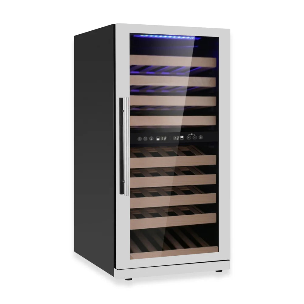 KingsBottle 47-Inch Upright Low-E Glass Door Dual Zone Wine Cooler