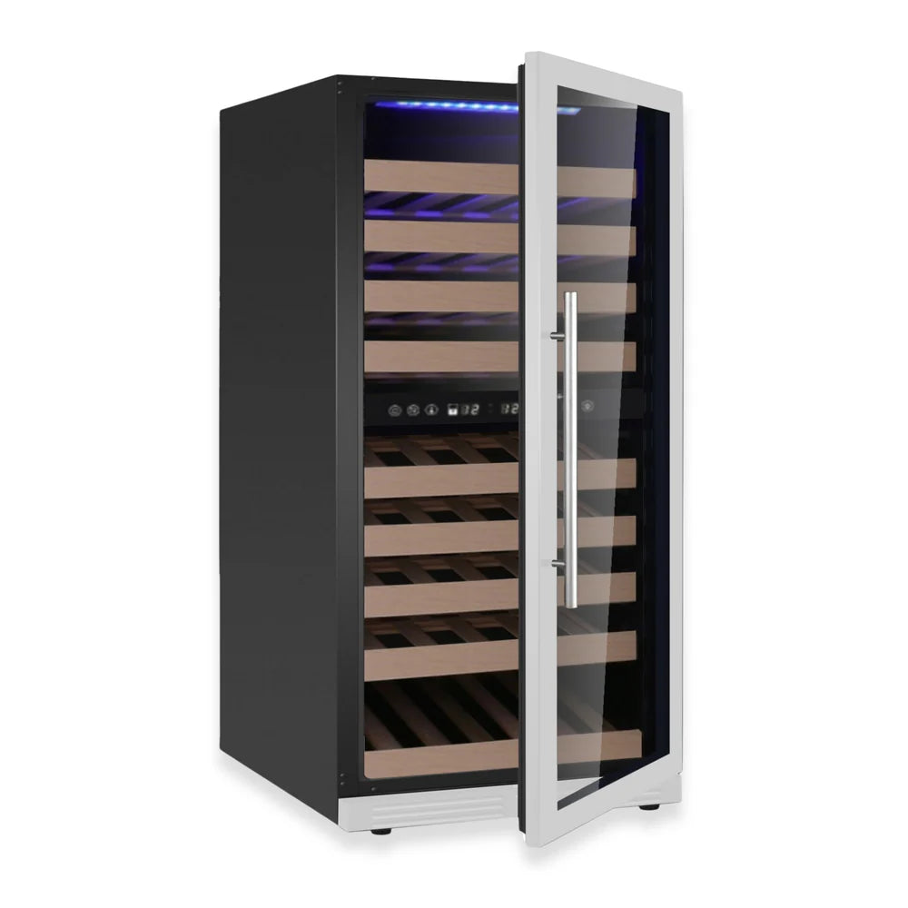 KingsBottle 47-Inch Upright Low-E Glass Door Dual Zone Wine Cooler