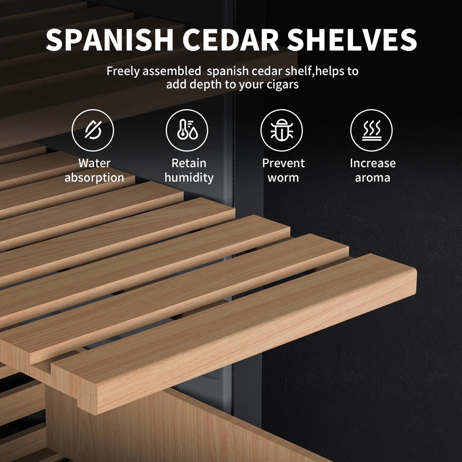 23L Electric Cigar Humidor for 150 Counts,Cooling & Heating Control System,New Year,Christmas Gifts,Father'S Day Gift